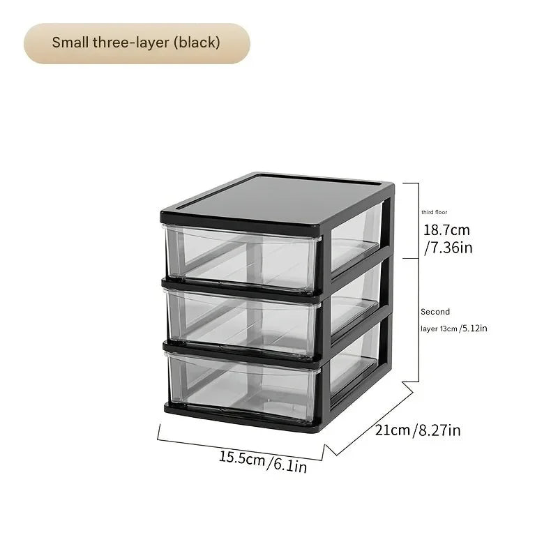 Transparent Drawer Organiser – Desktop Storage Box for Cosmetics, Stationery & Office