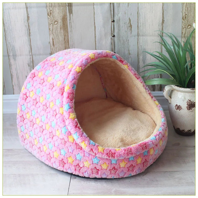 Soft Foldable Pet Cave Bed – Cosy Sleeping Nest for Dogs & Cats, S–L