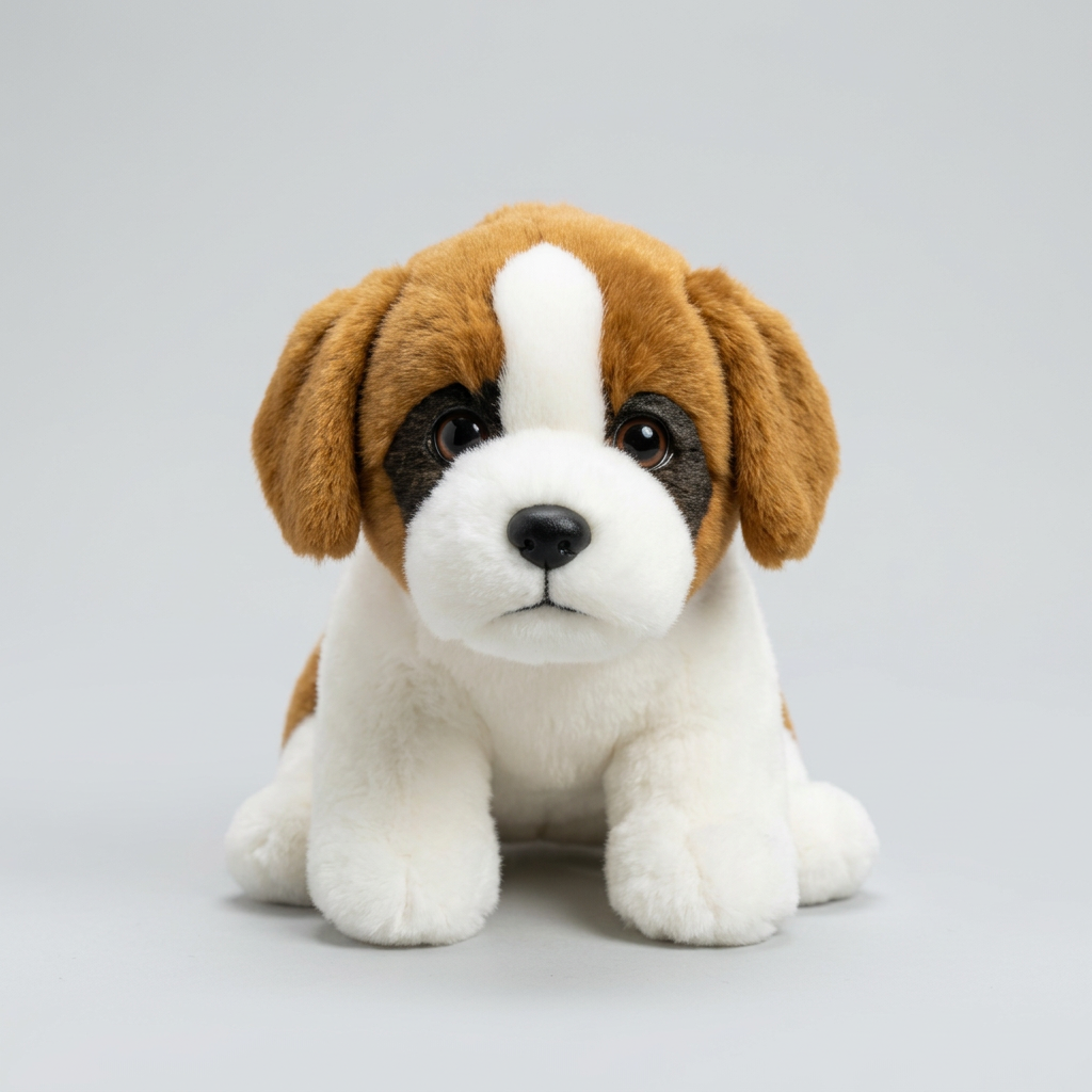Lifelike St. Bernard Puppy Plush Stuffed Toy | 30cm | PP Cotton | CE Certified