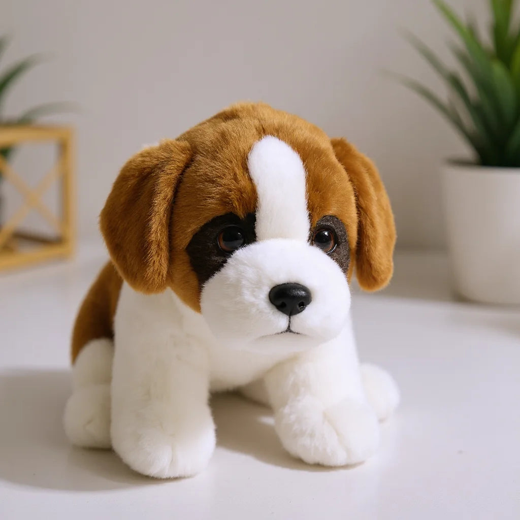 Lifelike St. Bernard Puppy Plush Stuffed Toy | 30cm | PP Cotton | CE Certified