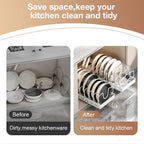 Pull-Out Pot and Pan Organiser with Sliding Rails – 8 Adjustable Compartments