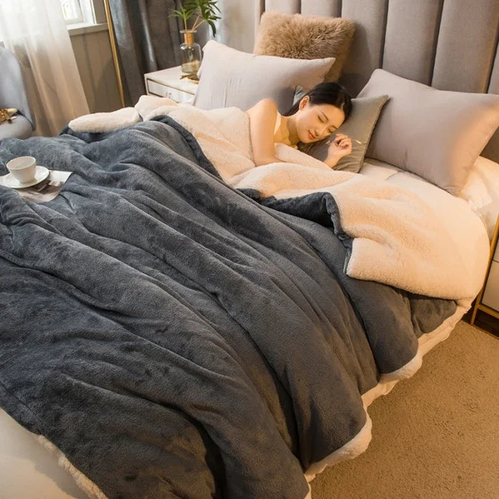 Double-Sided Fleece Throw Blanket & Duvet Cover – Anti-Pilling, Machine Washable, 12 Colours