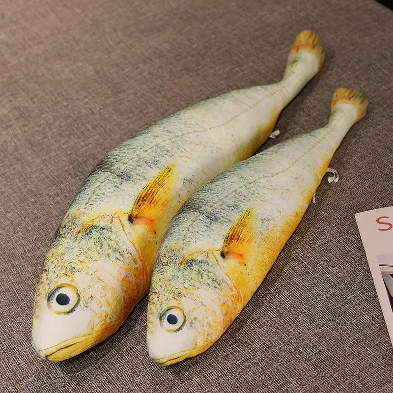 Yellow Croaker Fish Plush Pillow – Soft Stuffed Fish