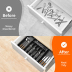Expandable Cutlery Drawer Organizer with 8 Compartments – Adjustable 13–22 in