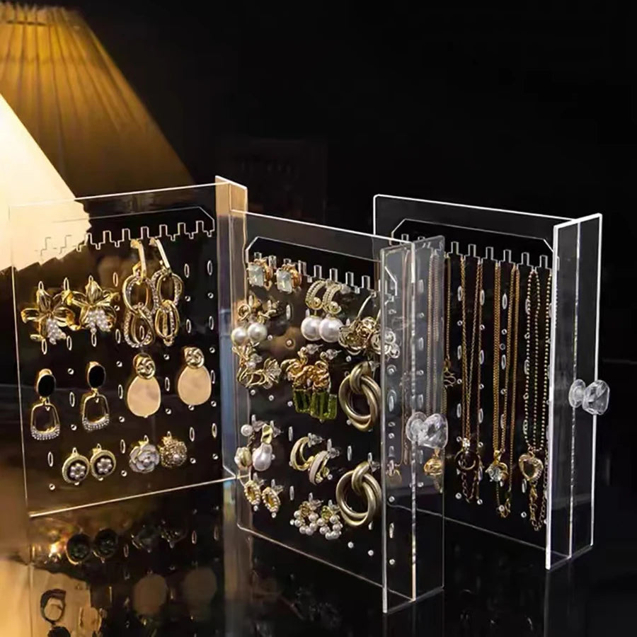 Clear Plastic Jewellery Display Case with Drawers – Earrings, Necklaces & Accessories