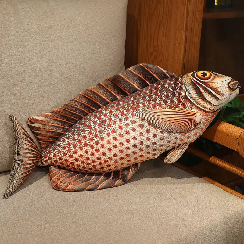 Photorealistic Marine Fish Plush Cushion | 6 Fish Species Styles | Printed Scale Detail | Flat Cushion Format | 4 Sizes: 50–110cm