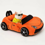 Supercar Cat Bed | Coral Fleece | PP Cotton Fill | Pillow Included | Orange