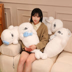 White Seal Plush Pillow – Long, Fluffy Animal Cushion