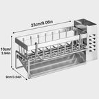 Stainless Steel Sink Caddy with Bar Basket – Sponge & Cleaning Tool Organiser