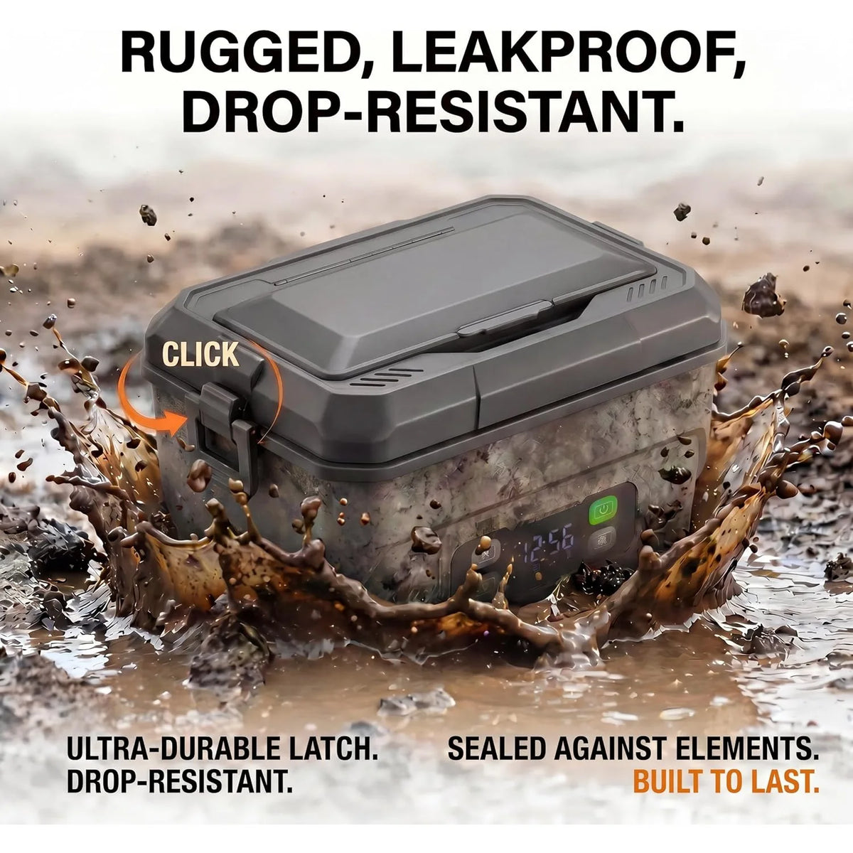 Electric Heating Lunch Box 1500ml | USB Rechargeable | Display Screen & Timer | Stainless Steel