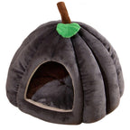 Pumpkin Cat House | Semi-Enclosed Pet Bed | Crystal Velvet | 3 Sizes | 3 Colours