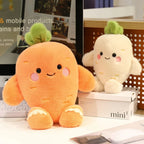Kawaii Carrot & Turnip Plush Stuffed Toy | PP Cotton Fill | Desk Decoration | 2 Sizes