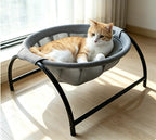 Elevated Hanging Cat Basket | Breathable Mesh | Detachable & Washable | Gray