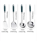 4-Piece 304 Stainless Steel Kitchen Utensil Set – Spatula, Soup Spoon & Frying Spatula