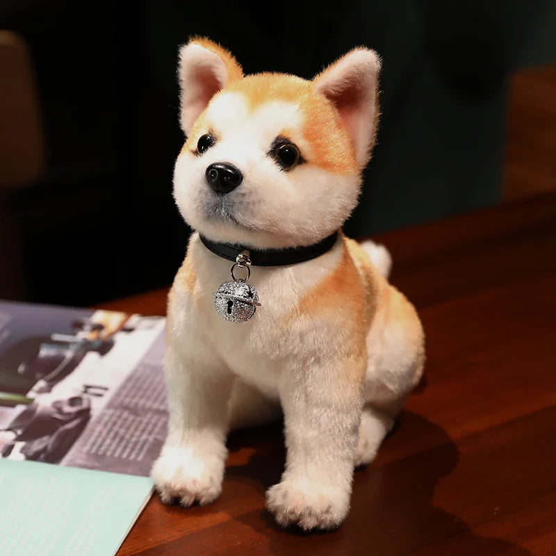 Lifelike Shiba Inu Plush Stuffed Toy | 6 Styles | Simulation Coat | Multiple Poses | Some with Collar & Bell | 25–30cm