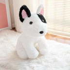 Kawaii Bull Terrier Plush Stuffed Toy | Egg-Shaped Head | Black Eye Patch | Fluffy White Coat | 2 Sizes