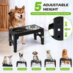 Adjustable Elevated Dog Feeder with Double Stainless Steel Bowls