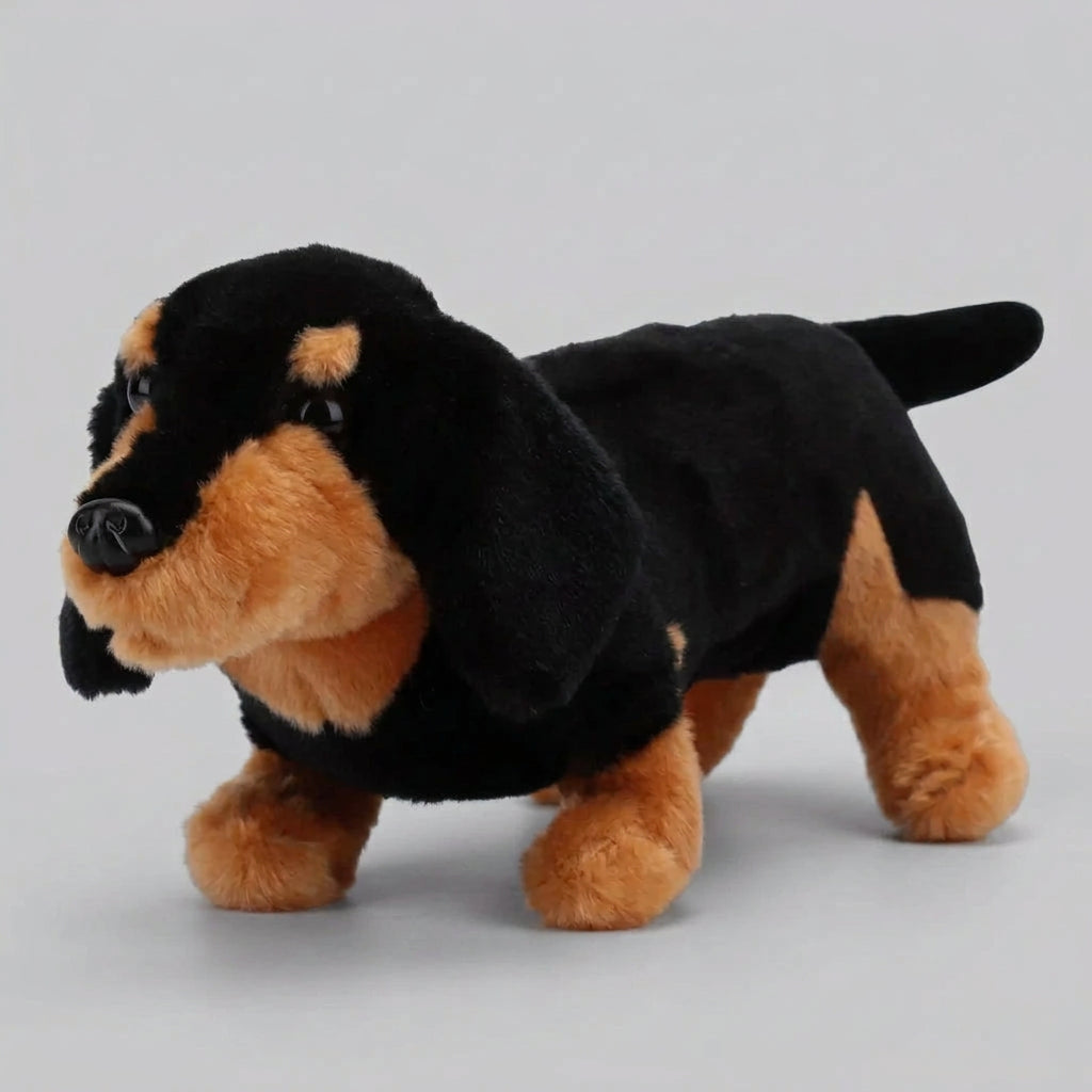 Black & Tan Dachshund Plush Toy, 25cm, Three Styles