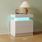 LED Bedside Table with 2 Drawers – Modern Nightstand for Bedroom, 6 Colours