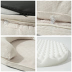 Sofa-Style Bolster Dog Bed with Pillow | Fiber Fill | Machine Washable | Non-Slip | S & M