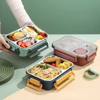 850ml Insulated Stainless Steel Lunch Box – 2 or 3 Grid Bento Box for Kids & Adults, Red, Blue or Green