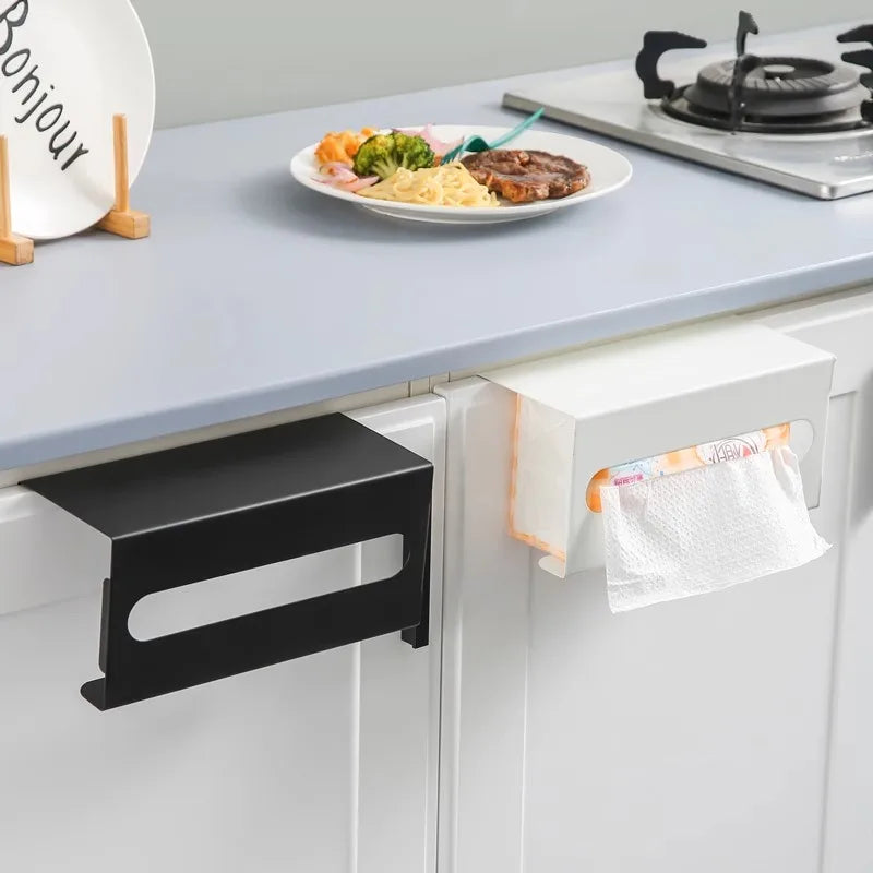 Hanging Paper Towel Holder – No-Drill, Cabinet Door, Space-Saving