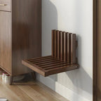 Wall-Mounted Fold-Down Shoe Bench | Solid Wood | Space-Saving | 2 Colours