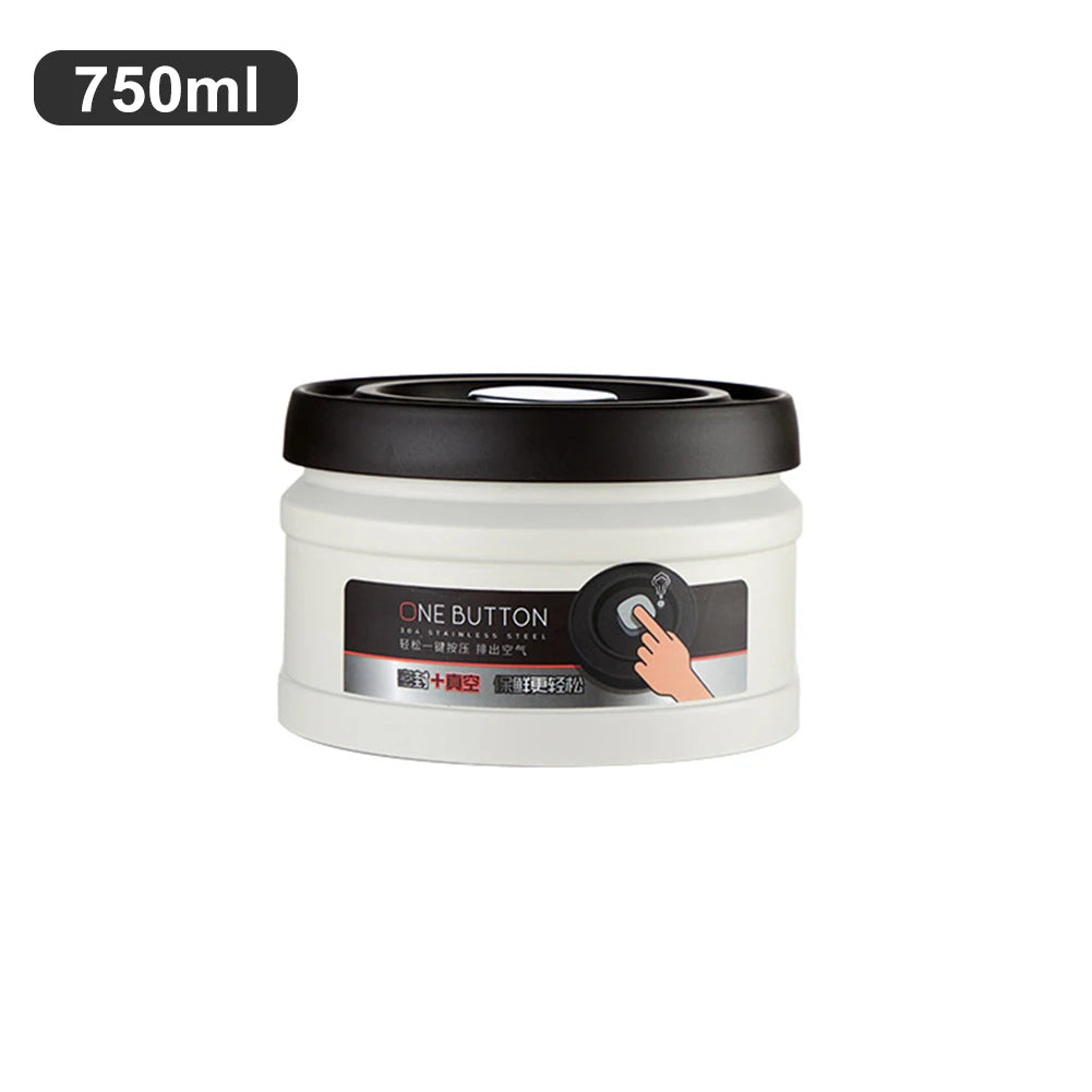 Stainless Steel Vacuum Airtight Coffee Canister – 750ml, 1100ml, 1600ml