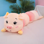 Kawaii Caterpillar Pig Body Pillow Plush | Segmented Pink Body | Heart Nose | 2 Expression Styles | 3 Sizes: 80, 100 & 130cm