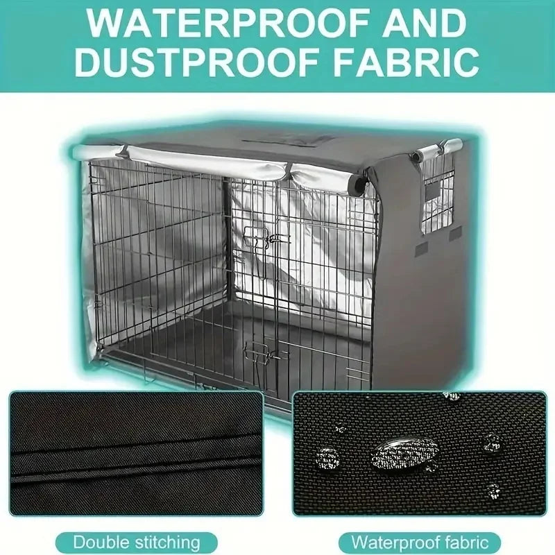 Waterproof Dog Crate Cover with Mesh Window – Dustproof, Indoor & Outdoor, 5 Sizes