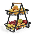 Detachable Stainless Steel Fruit Basket – Portable Bread & Fruit Bowl for Kitchen, Living Room & Desktop, Black or White