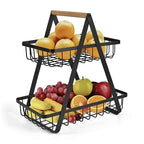 Detachable Stainless Steel Fruit Basket – Portable Bread & Fruit Bowl for Kitchen, Living Room & Desktop, Black or White