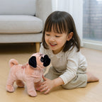 Lifelike Pug Plush Stuffed Toy | Fawn & Black Mask | Standing Pose | Wrinkle Detail | Self-Supporting | 33cm