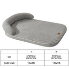 Sofa-Style Bolster Dog Bed with Pillow | Fiber Fill | Machine Washable | Non-Slip | S & M