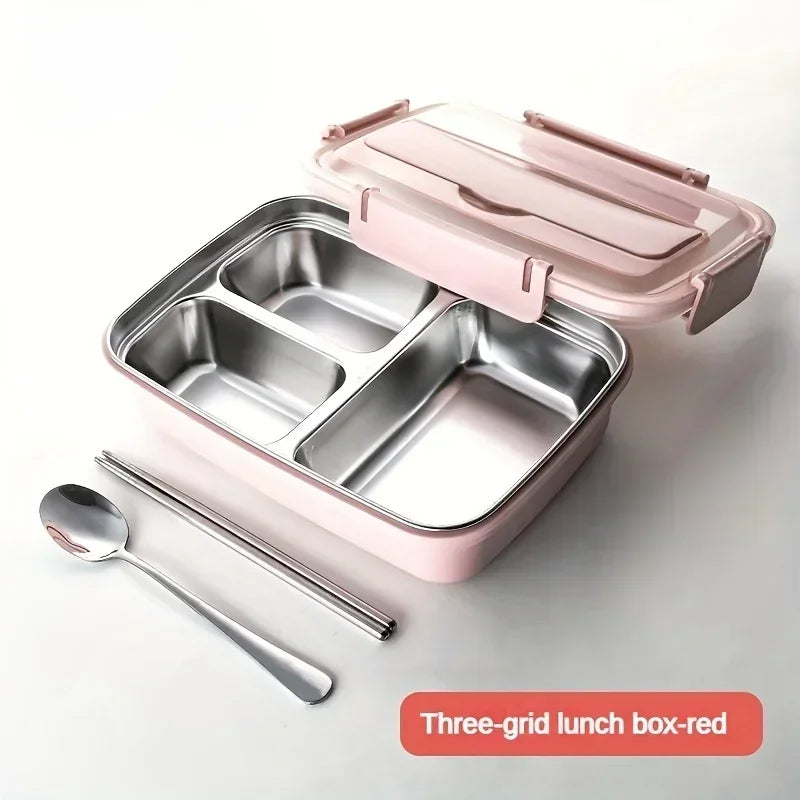 Stainless Steel Bento Lunch Box – 3-Compartment, Leakproof