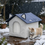 Insulated Outdoor Cat House – Windproof, Waterproof, Moisture-Proof Base, S–L