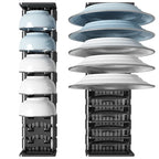 Cabinet Dish & Bowl Rack Organiser – Adjustable Space Aluminium Drawer Storage, 40cm or 45cm