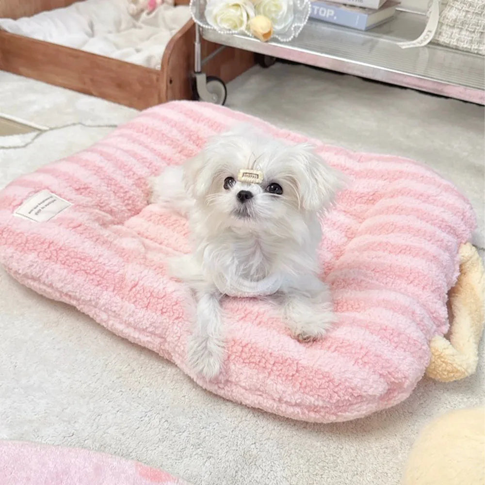 Oval Plush Pet Bed Mat | Cats & Dogs | Washable | All-Season | 4 Sizes