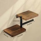 Wall-Mounted Wooden Toilet Paper Holder with Shelf – Bathroom Tissue Roll Dispenser