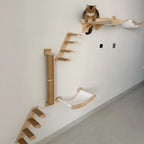 Wall-Mounted Cat Climbing Shelves – Modular Steps, Hammock, Scratching Posts & Shelves