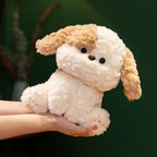 Kawaii Sitting Dog Plush Stuffed Toy | 3 Styles | Curly Fluffy Coat | Cuddly Desk Companion | 20cm